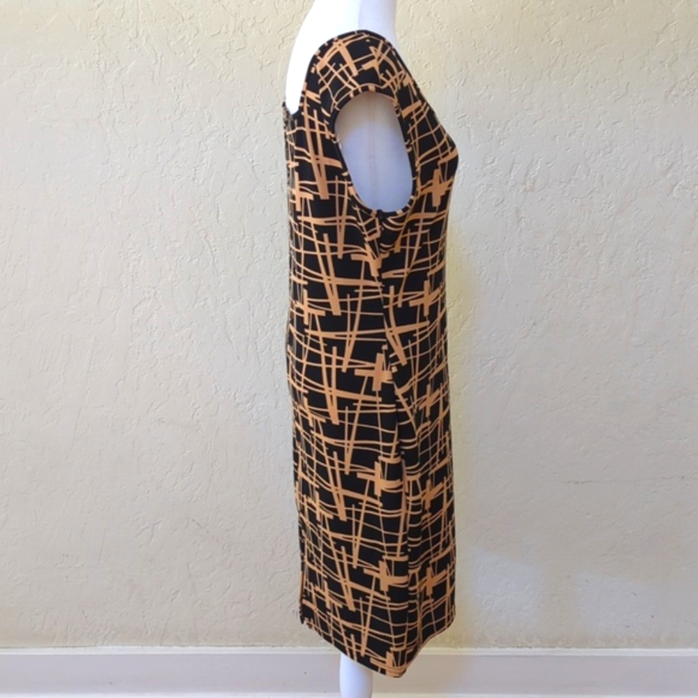 SHEIN Black Prive Allover Print Square Neck Bodycon Midi Dress Size XL - Picture 9 of 11
